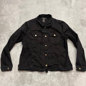 Vintage Twiggy London Denim Jacket Black womens size XL